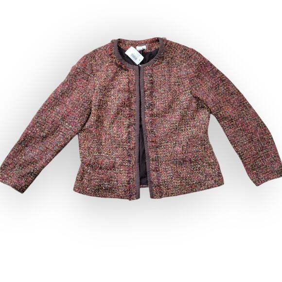 Chico's Rainbow Shine Vikey Wool Blend Multicolor Blazer Jacket Women Sz 2 / L - Picture 5 of 16